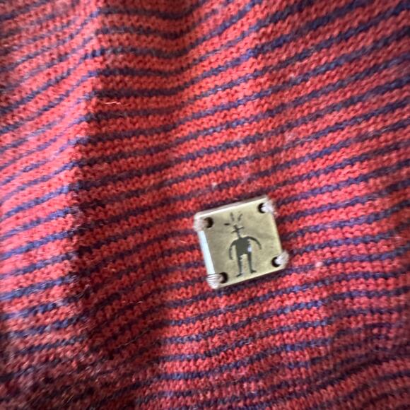 Smartwool Sweater Dress Womens Red Maroon Striped Long Sleeve Wool Blend Medium - Picture 4 of 8